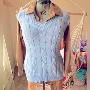 Super soft baby blue sweater vest.  Trendy adorable